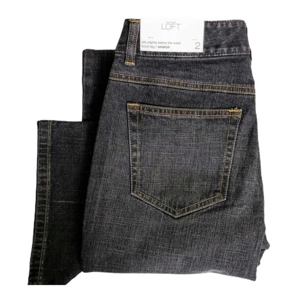 Ann Taylor Loft Charcoal Black Bootcut Stretch Jeans Size 2 - Picture 4 of 5